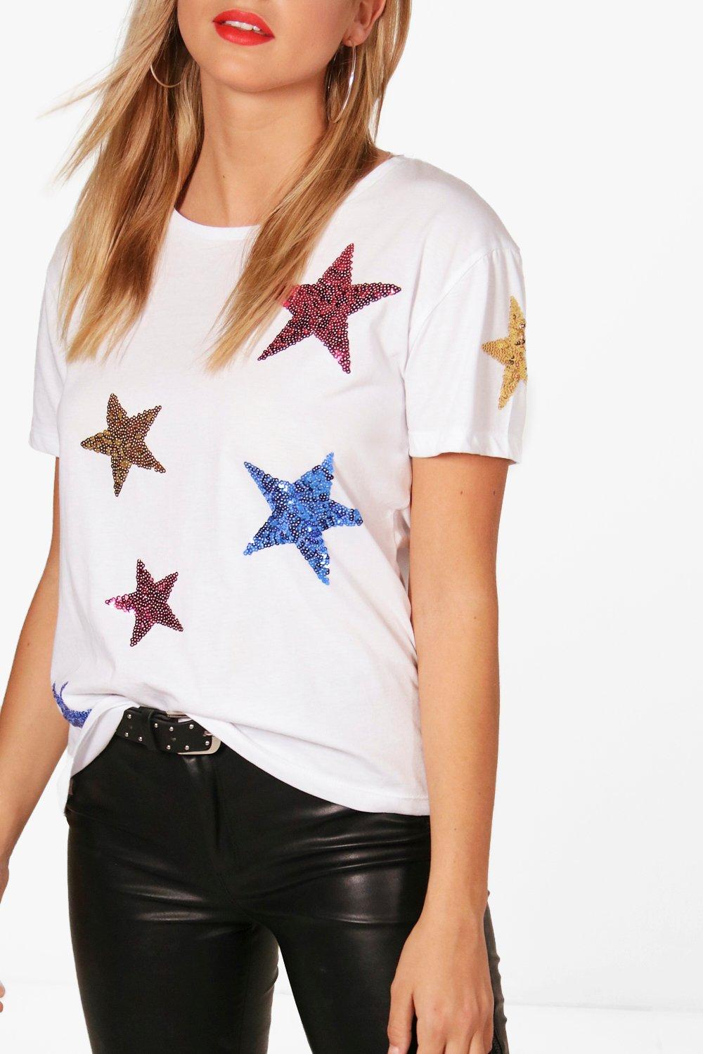 Sequin star outlet t shirt